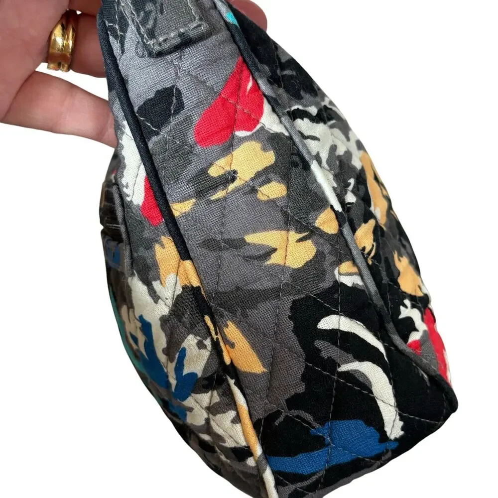 Vera Bradley quilted shoulder crossbody bag purse black gray quilted cotton